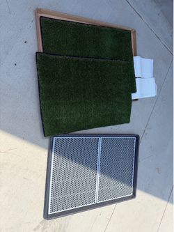 3-piece artificial pet grass potty systems