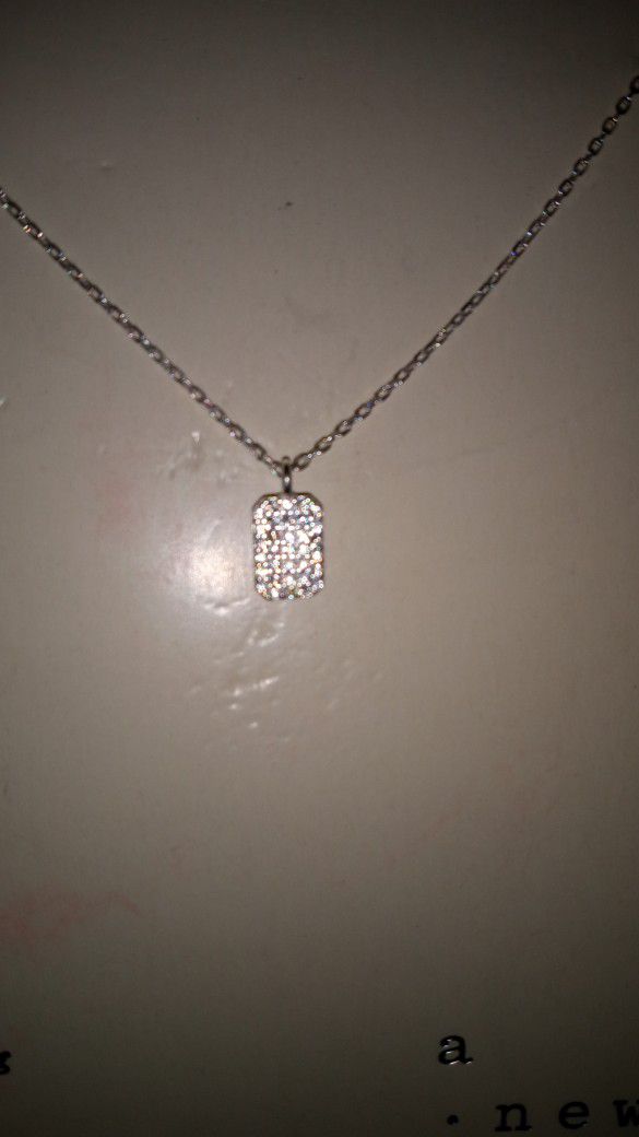 925 Sterling Silver Necklace With CZ Pendant 