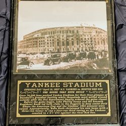 picture/plaque Opening Day  Yankee Stadium in 1923.