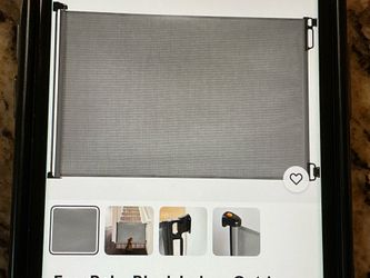 Black Indoor Outdoor Retractable Baby Gate  33" Tall Up To 55” Width