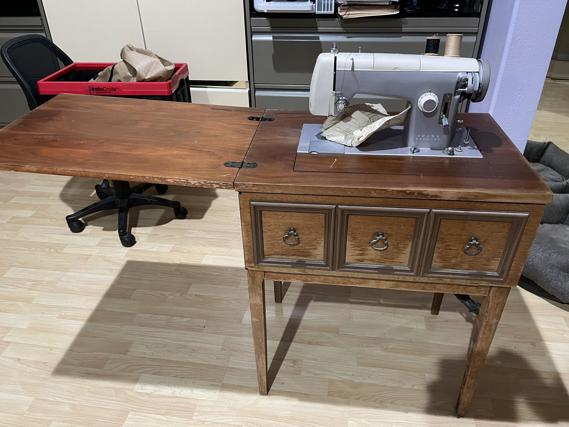 Sears Kenmore Sewing Machine with Sewing Table - Antiques