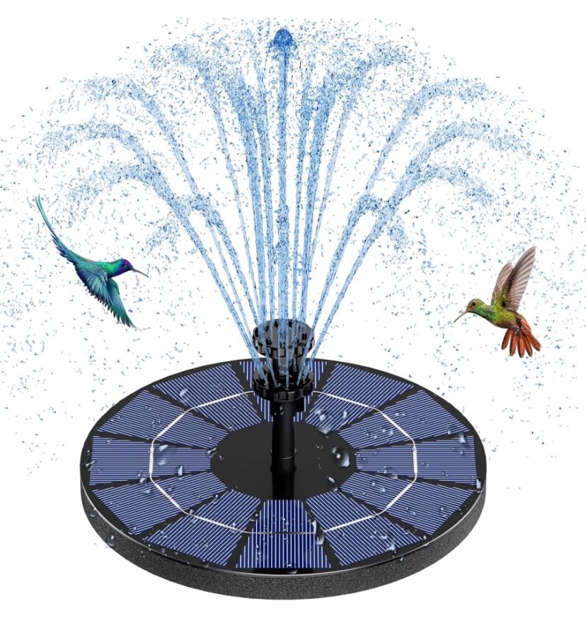 Solar Fountain Pump, Bird Bath