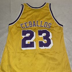 Cedric Ceballos LA Lakers Champion JERSEY Mens 48 Euc Yellow Vintage 90s NBA