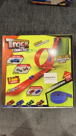 NEW 20 ft Flexible Race Track Set – 360° Loop, 2-Lane Launcher, 4 Cars, Storage Bag
