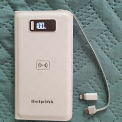 Belpink Quick Charge 10000mAh Power Bank QI Wireless Charger PowerBank Micro USB Lightning battery charger case.    Ig