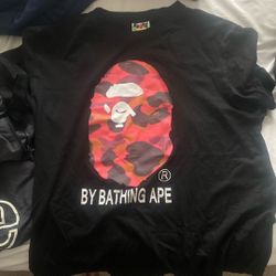 RED AND BLACK BAPE T-SHIRT