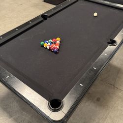 8FT Black Pool Table