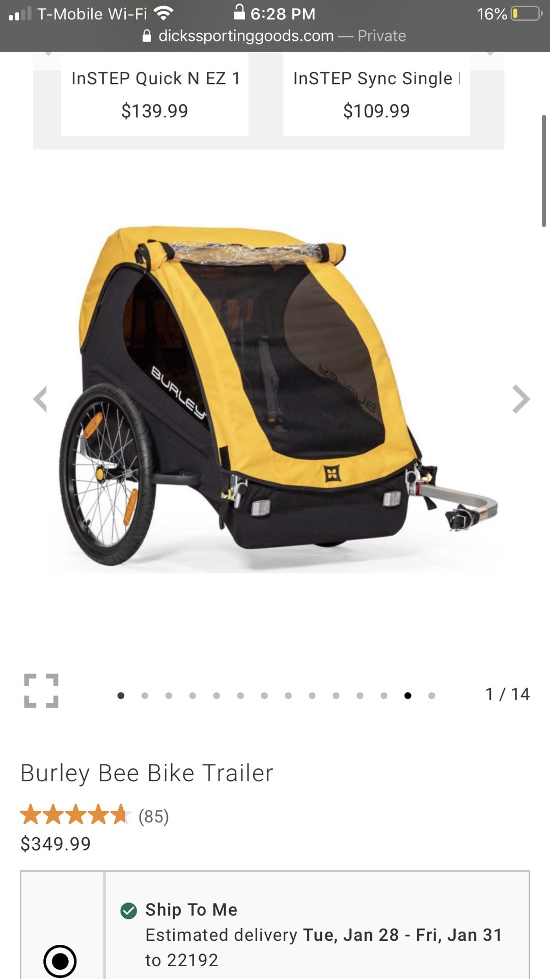 Burley bike trailer for 2 person