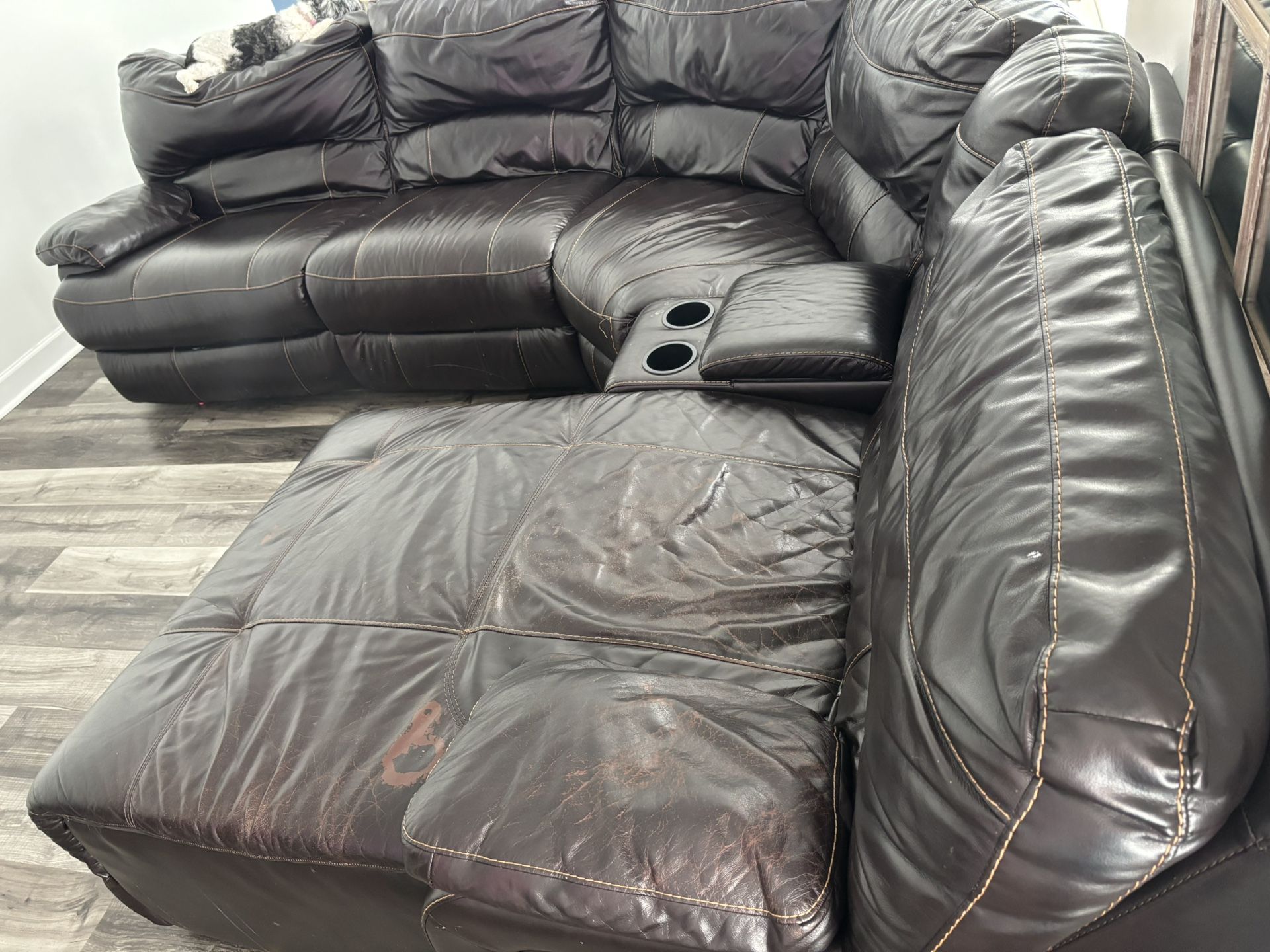 Used Electric Leather Sectional
