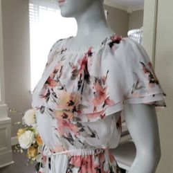 Black/White Floral Print Dress 🌸