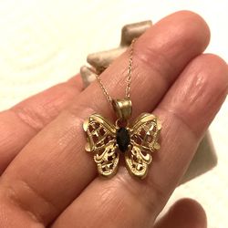 10K YG Butterfly Necklace