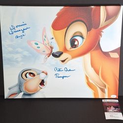 🔥Donnie Dunagan and Peter Behn autographed 16x20 Canvas JSA COA🔥