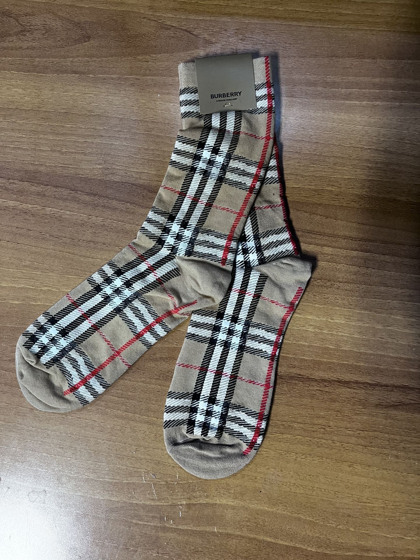 Burberry Vintage Check Intarsia Cotton Cashmere Socks Size S