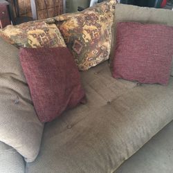Couch / Sofa And Loveseat With Pillows