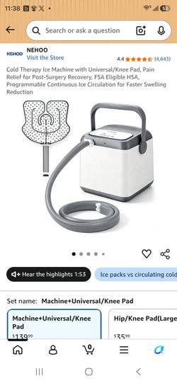 NEHOO Cold Therapy Ice Machine with Knee Pad