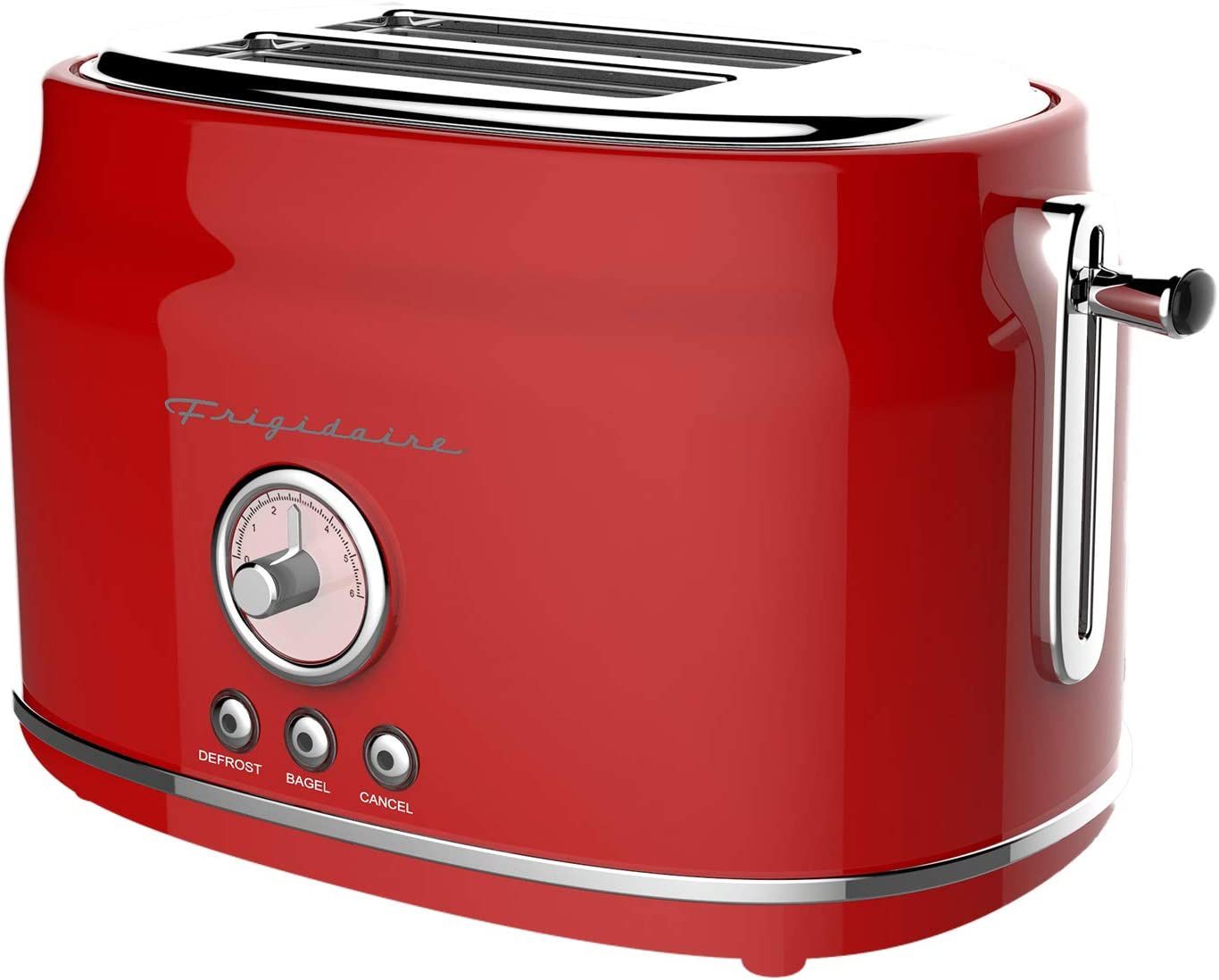 Red retro Toaster Frigidaire Retro 2 Slice Toaster Set Maker with Wide Slots for Bread, Red