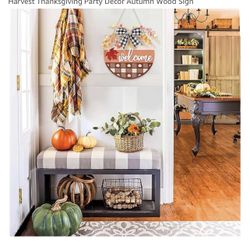 Fall Welcome Sign for Autumn Harvest Fall Wood Plaque 3D Welcome Wooden Front Door Hanging Sign for Farmhouse Harvest Thanksgiving Party Decor Autumn 