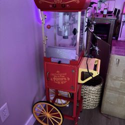 Vintage Style Nostalgia Brand Popcorn Machine Cart 