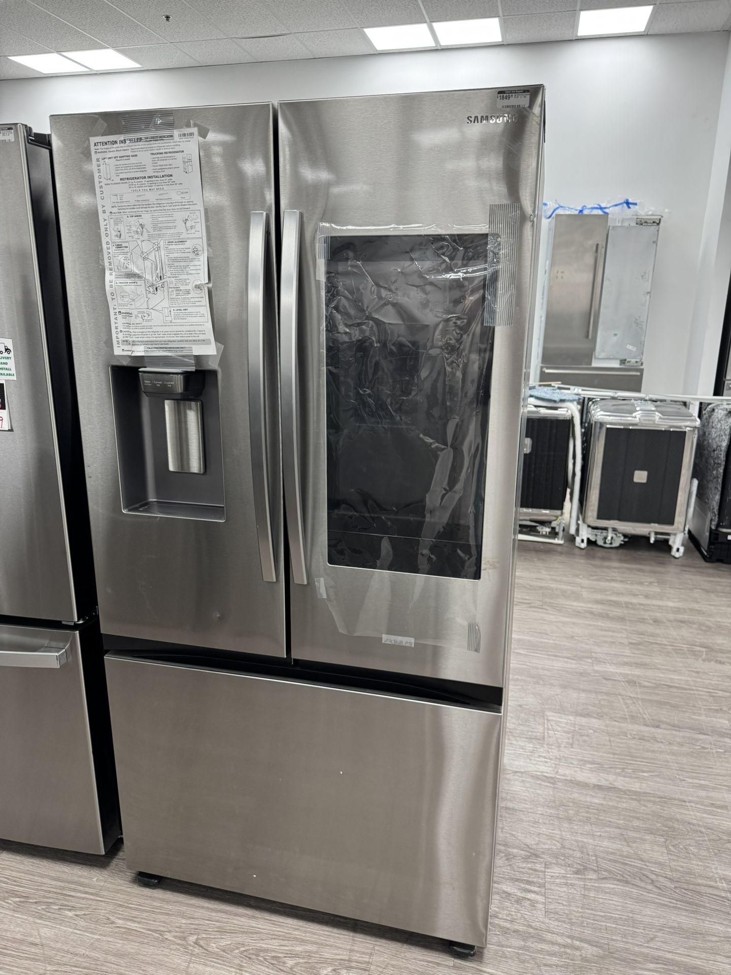 Samsung - 25 cu. ft. 3-Door French Door Counter Depth Smart Refrigerator with Family Hub - Stainless Steel Model: RF27CG5900SR/