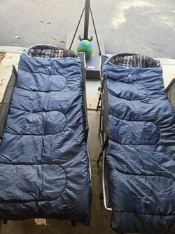 (2) Junior Teton Sleeping bags + (2) Cot Beds