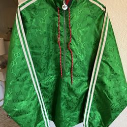 Gucci Adidas Trefoil Macro G Logo 3 Stripe Hidden Hood Men’s Size XL