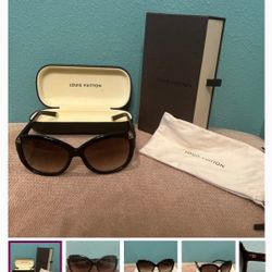 LOUIS VUITTON Brown Speckling Acetate Frame Hortensia Sunglasses-Z0486W