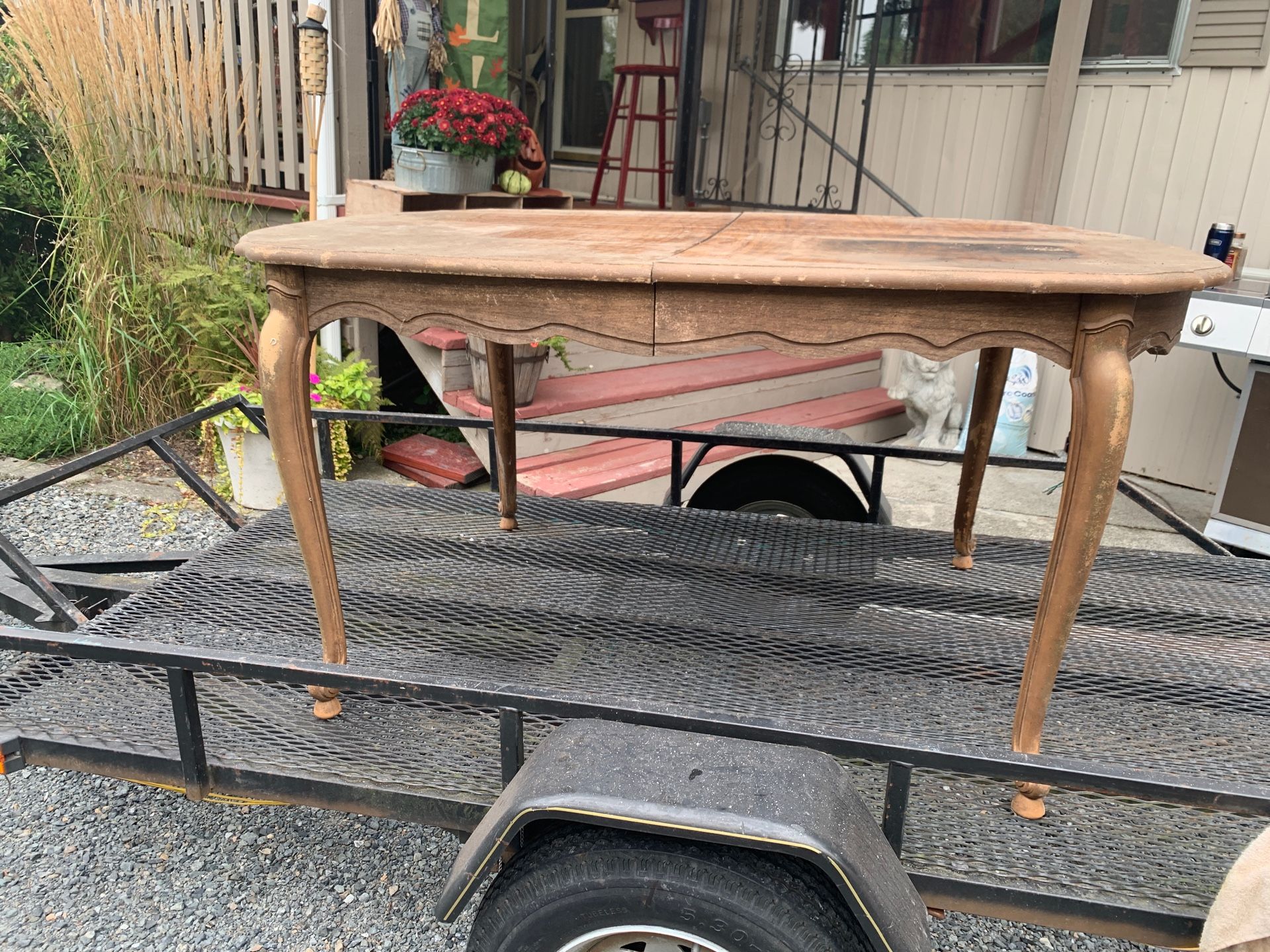 A wood kitchen table