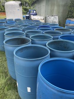 55 gallon Plastic Barrels REMOVABLE TOP w/Lid & Locking Ring