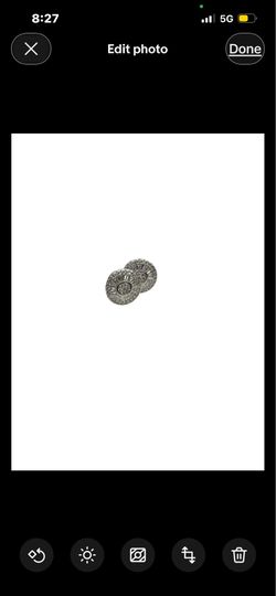 Round Halo Stud Earrings 929 Silver Butterfly Back Pair Real
