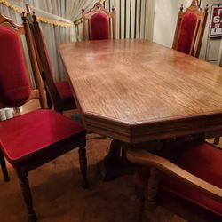 85 Inch Solid Wood Dining Table And Chairs