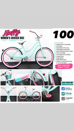 Huffy Good Vibrations 24” Cruiser Bike – Mint/Pink