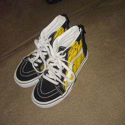 Kids Black,yellow&white Vans Size 11c