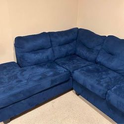 Blue L Shaped Couch