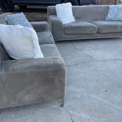 Gray Couch And Loveseat Immaculate