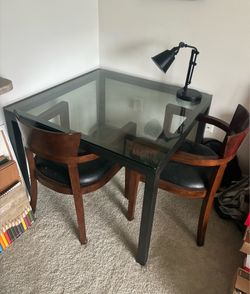 Glass Table w/ 4 wood chairs