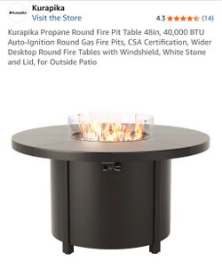 Kurapika 48in Round Propane Fire Pit Table