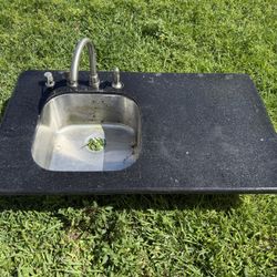 Marble countertop and sink