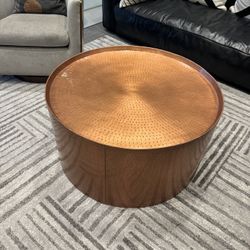 All modern Hammered Drum Brass Coffee Table