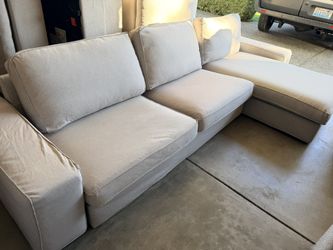 IKEA KIVIK Large Sectional Sofa w/ Chaise – Light Gray