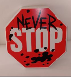 Lego Movie Stop Sign Protest Shield w/graffiti costume accessory $5 FIRM