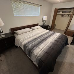 2 Lamps One Large Dresser With Mirror AND 2 Night Stands Mirror