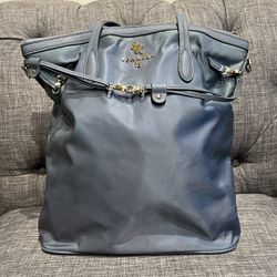 JPK Paris 75 Purse (Shoulder Bag) Blue With Gold Zippers/Accents