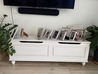 IKEA HEMNES White TV Stand / Media Console – Solid Wood