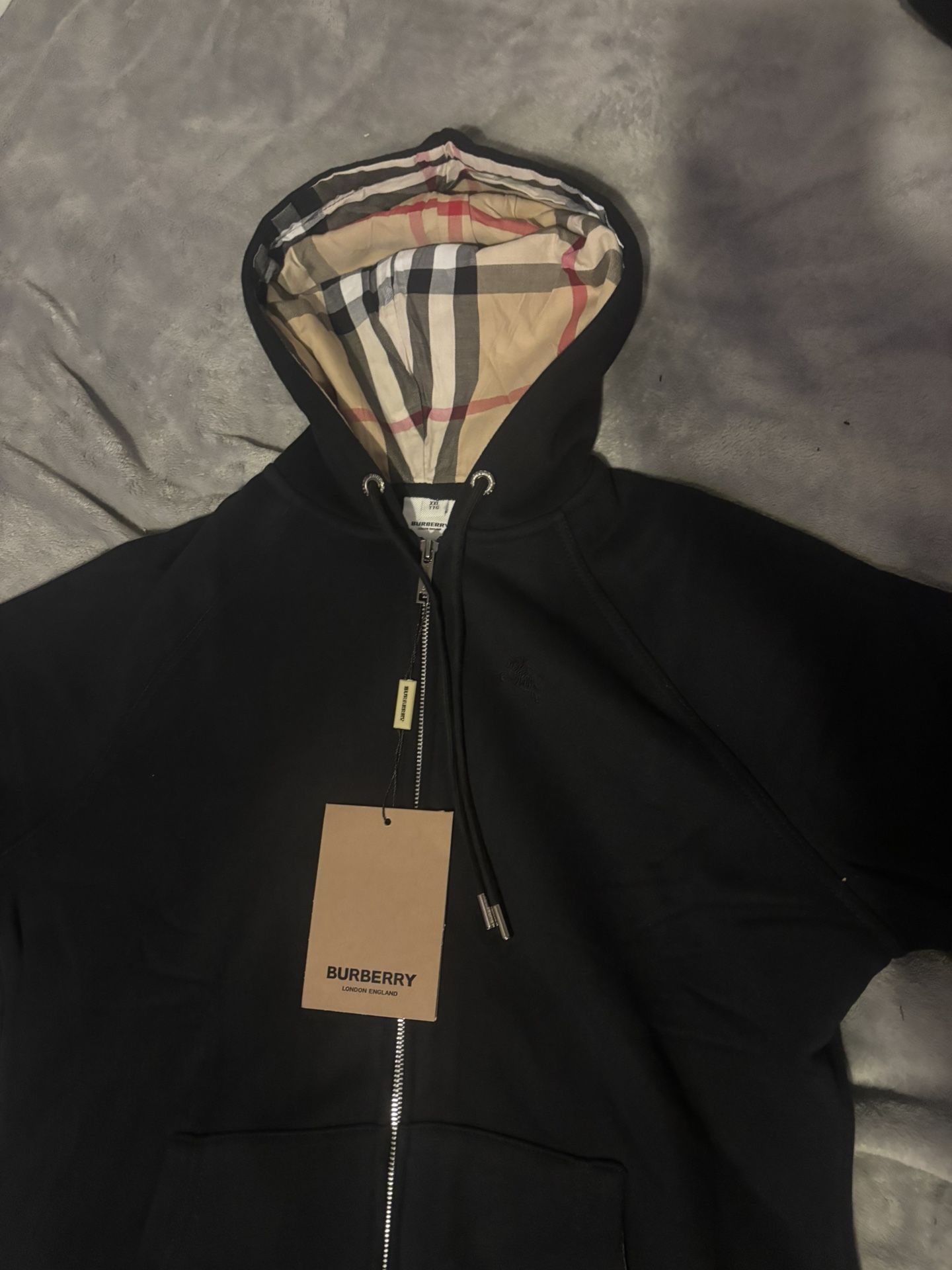 Burberry Unisex Zip up Hoodie Size S/M