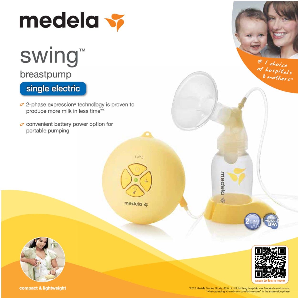 Medela Swing Single Electric Breast Pump Kit (67050) MSRP $169