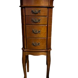 Vintage Antique Jewelery Case Cabinet Armoire Box Drawers Organizer 