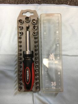 Boxer 36 Piece SAE Ratchet Screwdriver Bits and Sockets Set - C36-20436
