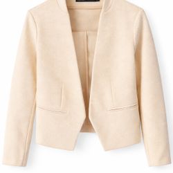 Amanda + Chelsea Girls Textured Open-Front Jacket – Size XS