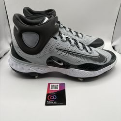 New Nike Alpha Huarache Elite 4 Metal Baseball Cleats Black Gray Mens 16