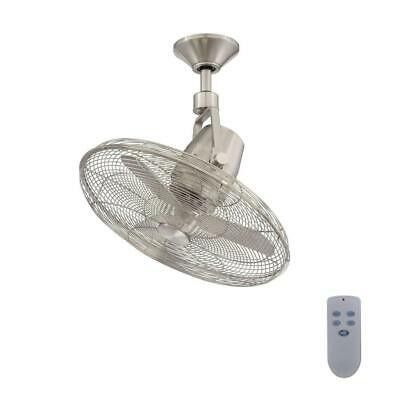 New HDC Brushed Nickel Ceiling Fan 22 in Oscillating Home Indoor Outdoor Remote Control